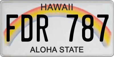 HI license plate FDR787