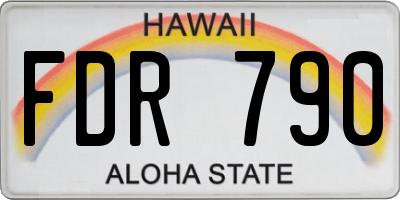 HI license plate FDR790