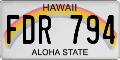 HI license plate FDR794