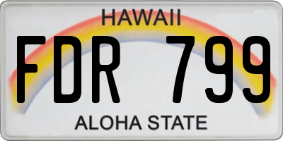 HI license plate FDR799