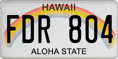 HI license plate FDR804