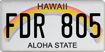 HI license plate FDR805