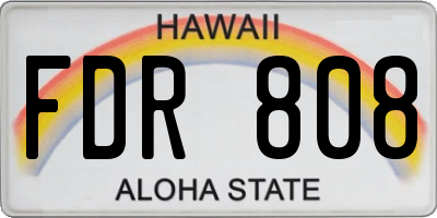 HI license plate FDR808