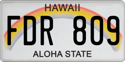 HI license plate FDR809