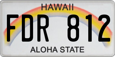HI license plate FDR812