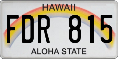 HI license plate FDR815