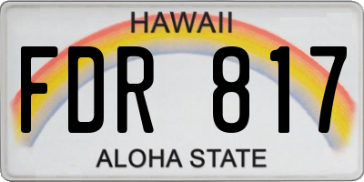 HI license plate FDR817