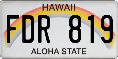HI license plate FDR819