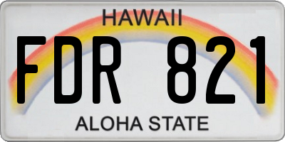 HI license plate FDR821