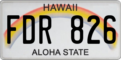 HI license plate FDR826
