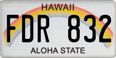 HI license plate FDR832