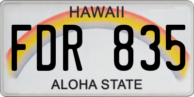 HI license plate FDR835