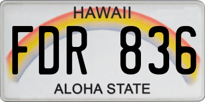 HI license plate FDR836