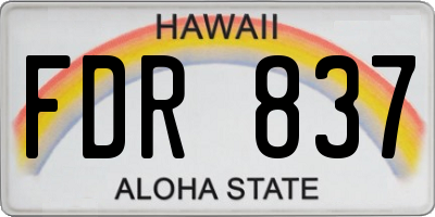 HI license plate FDR837