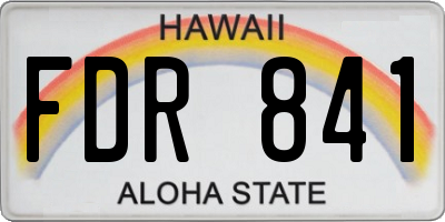 HI license plate FDR841