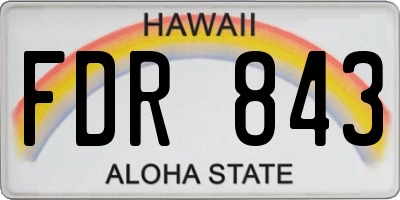 HI license plate FDR843