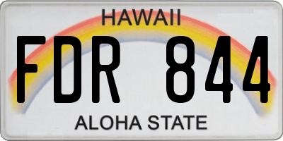 HI license plate FDR844