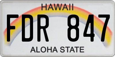 HI license plate FDR847