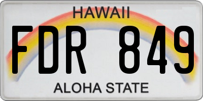 HI license plate FDR849