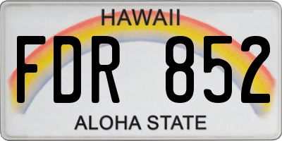 HI license plate FDR852