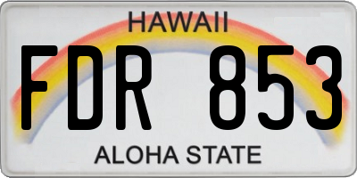 HI license plate FDR853