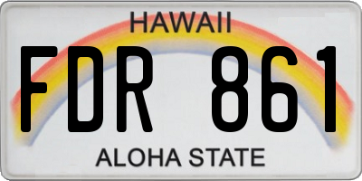 HI license plate FDR861