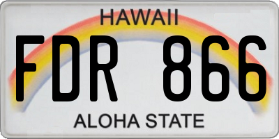 HI license plate FDR866