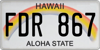 HI license plate FDR867