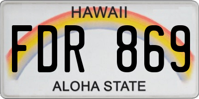 HI license plate FDR869
