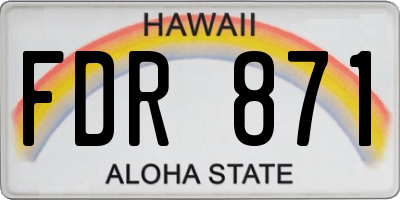 HI license plate FDR871