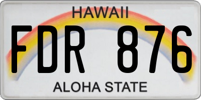 HI license plate FDR876
