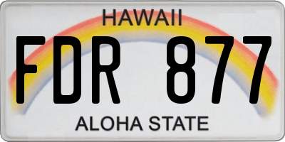 HI license plate FDR877