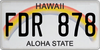 HI license plate FDR878