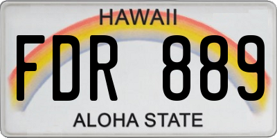 HI license plate FDR889