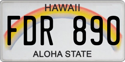 HI license plate FDR890
