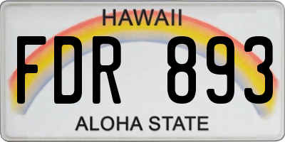 HI license plate FDR893