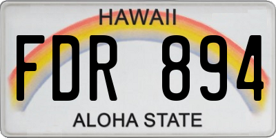 HI license plate FDR894