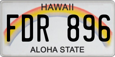 HI license plate FDR896
