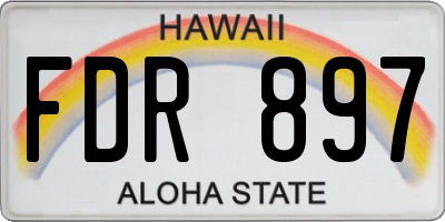 HI license plate FDR897