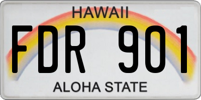 HI license plate FDR901