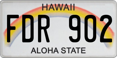 HI license plate FDR902