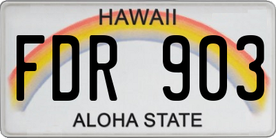 HI license plate FDR903