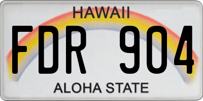 HI license plate FDR904