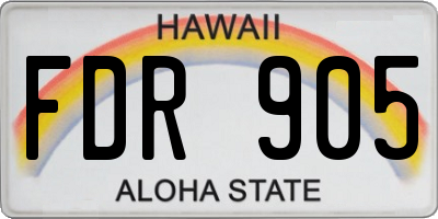 HI license plate FDR905