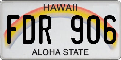 HI license plate FDR906