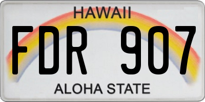 HI license plate FDR907