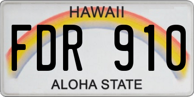HI license plate FDR910