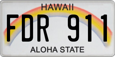 HI license plate FDR911