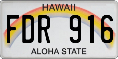 HI license plate FDR916