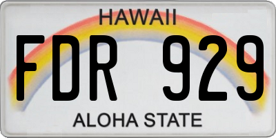 HI license plate FDR929